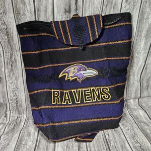 VTG NFL Baltimore Ravens Backpack Sack Brioche Knit Football Handmade Y2K Sports